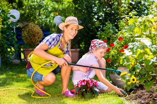 Recycled materials and compostable green waste in an urban landscape